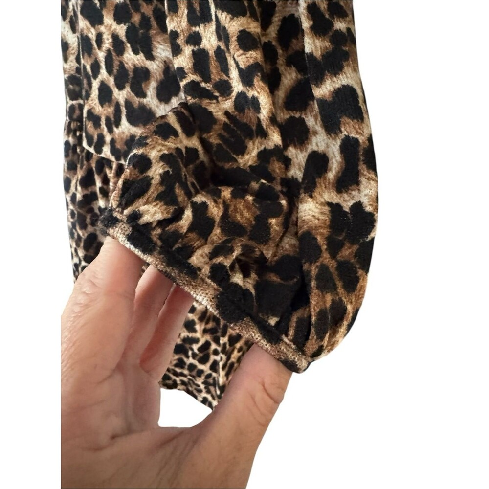 Lime + Chile Leopard Print Peplum Top - Brown - Picture 8 of 10